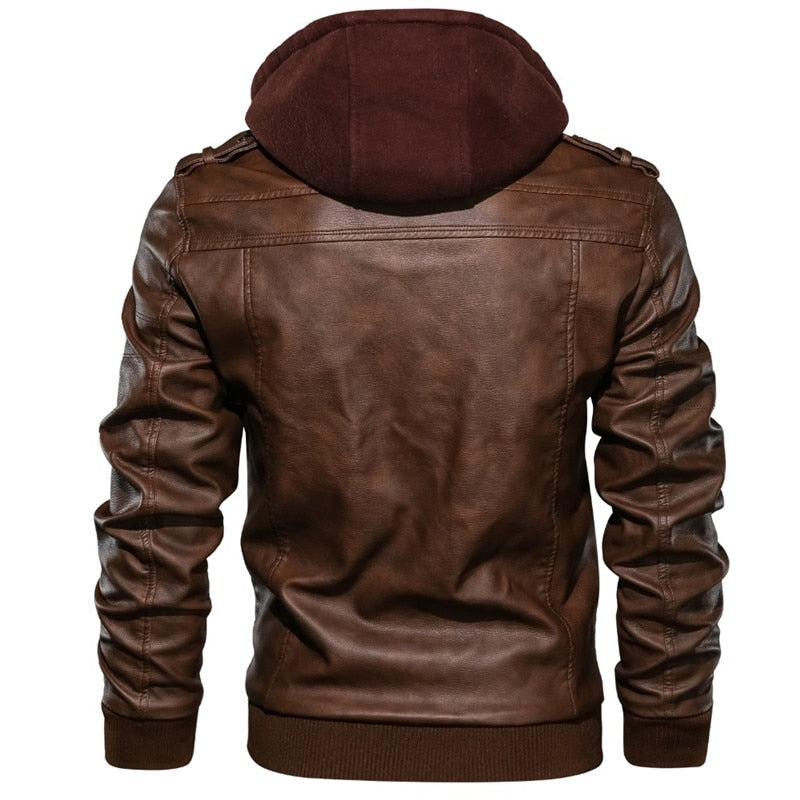 Chaqueta motoquera Pu (Ecocuero) invierno hombre