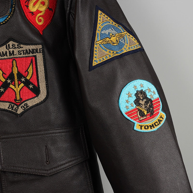 Chaqueta de cuero cuello de lana