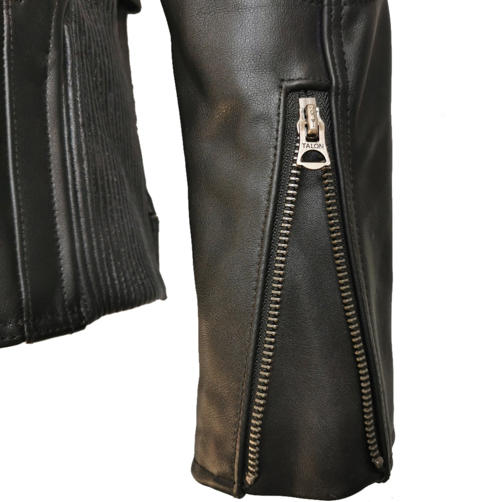 Chaqueta de cuero franja hombre