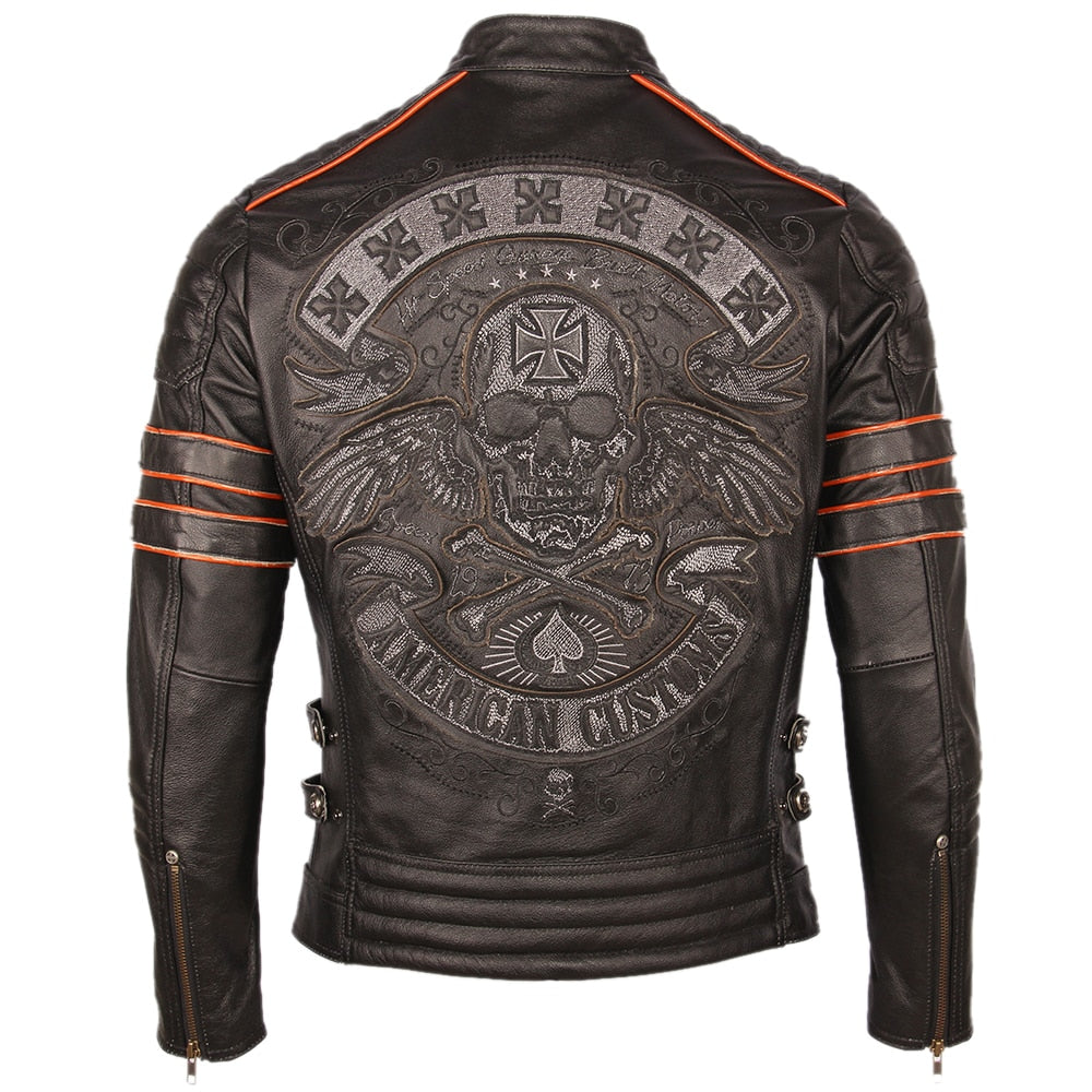 Chaqueta motoquera de calavera cuero