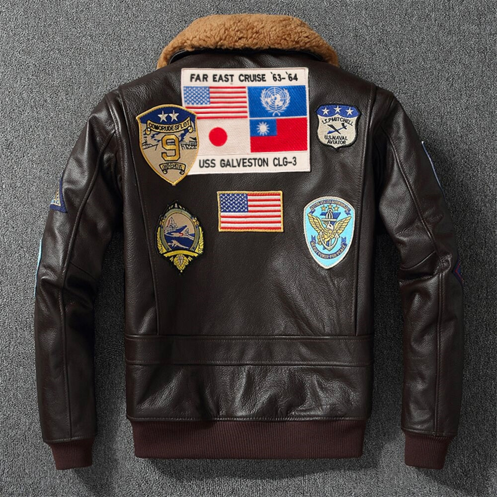 Chaqueta de cuero cuello de lana