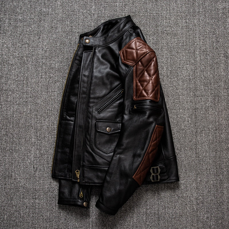 Chaqueta de cuero motociclista colores