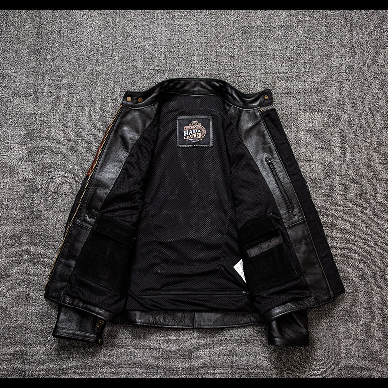 Chaqueta de cuero motociclista colores