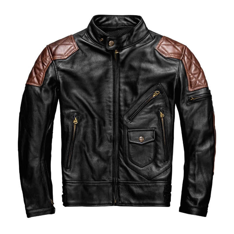 Chaqueta de cuero motociclista colores
