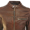 Chaqueta slim fit cuero genuino