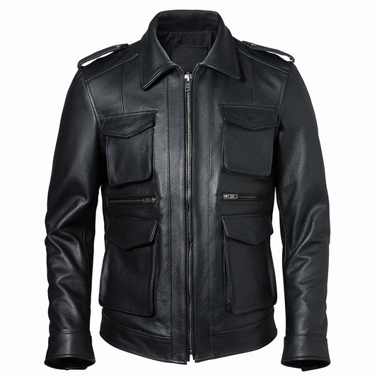 Chaqueta de cuero para hombre moda 2022