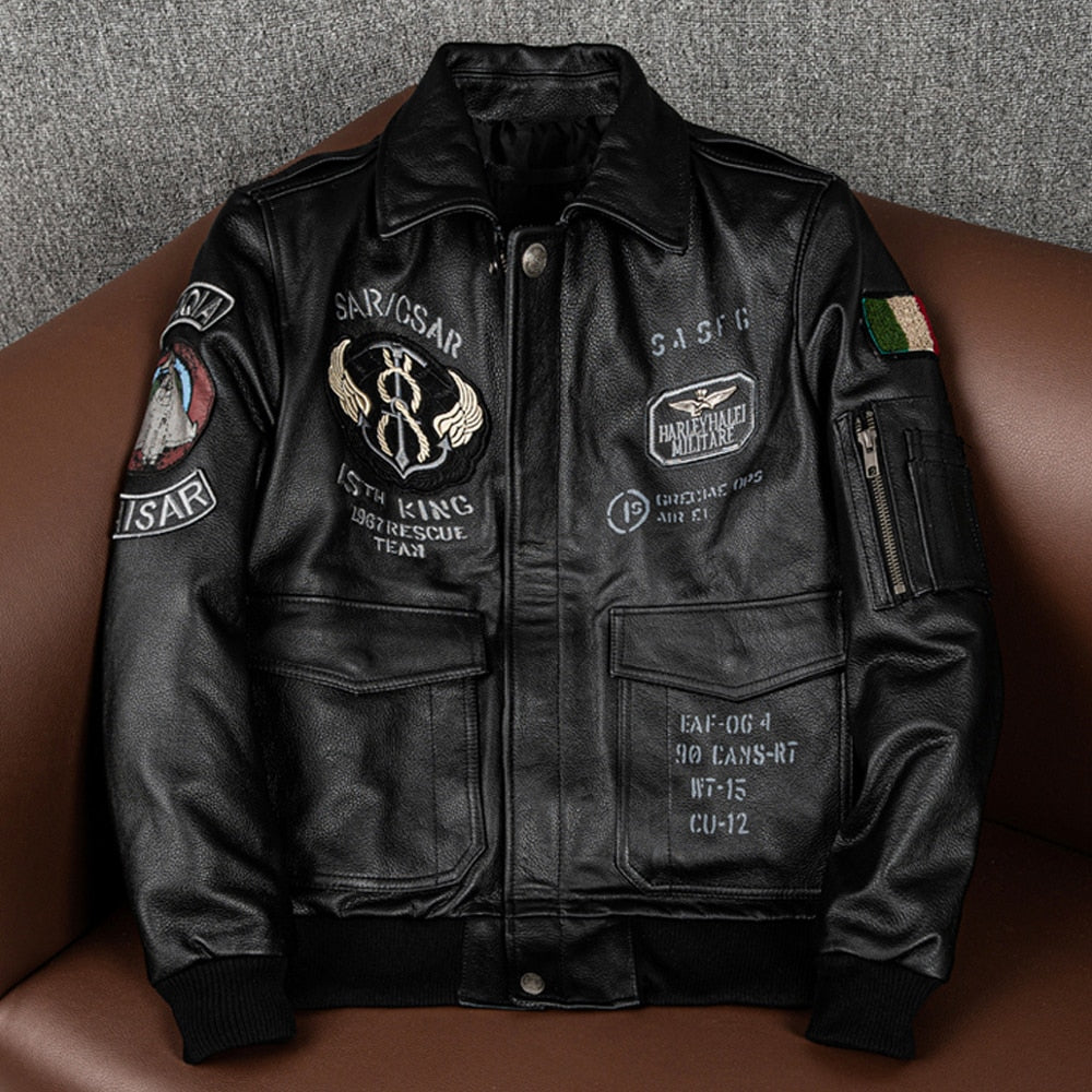 Chaqueta de cuero con estampados 2022