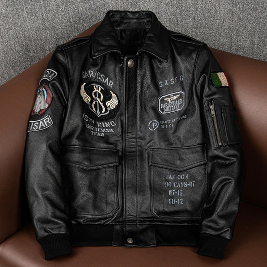 Chaqueta de cuero con estampados 2022