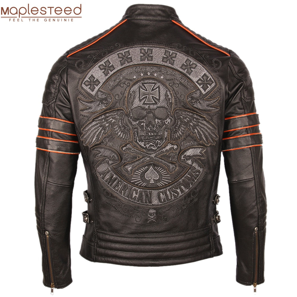 Chaqueta motoquera de calavera cuero