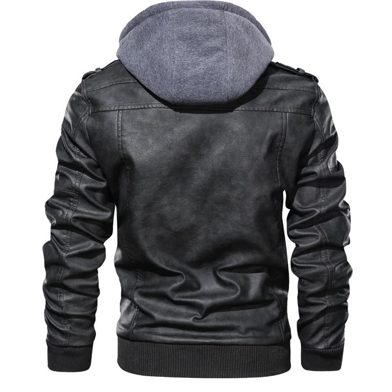 Chaqueta motoquera Pu (Ecocuero) invierno hombre