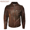 Chaqueta slim fit cuero genuino