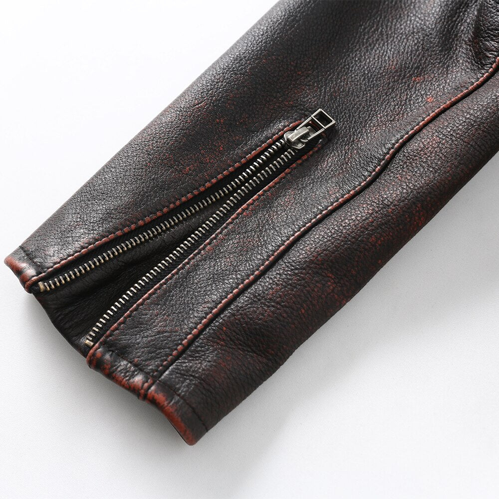 Chaqueta ajustada natural 100% cuero