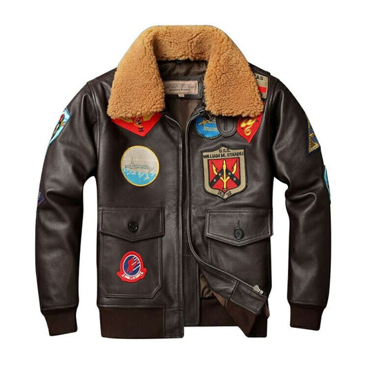 Chaqueta de cuero cuello de lana