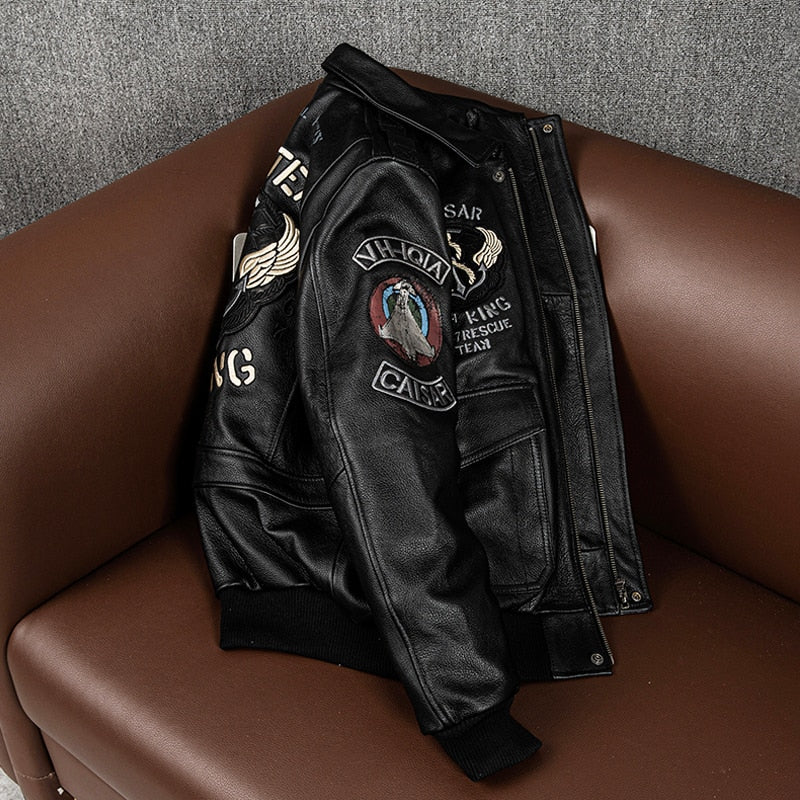 Chaqueta de cuero con estampados 2022
