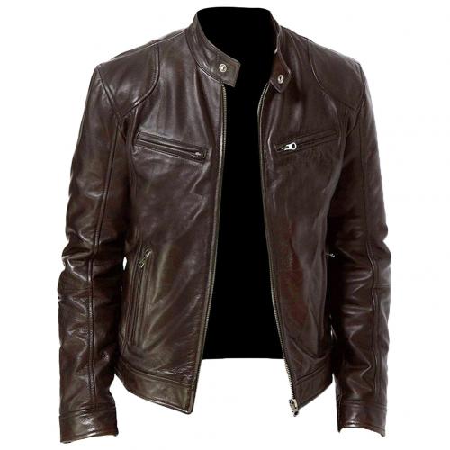 Chaqueta cuero PU (Ecocuero) de invierno