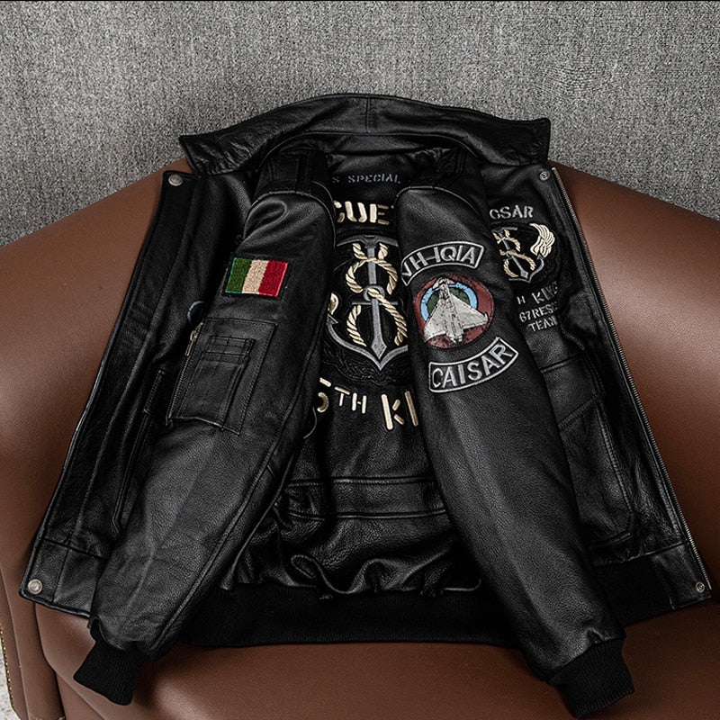 Chaqueta de cuero con estampados 2022