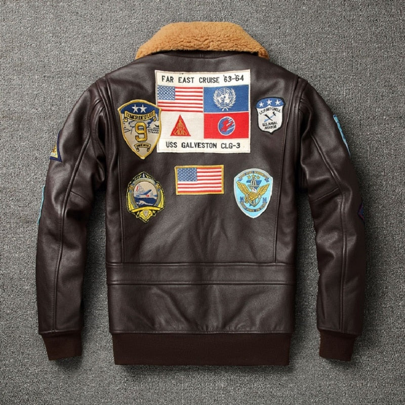 Chaqueta de cuero cuello de lana
