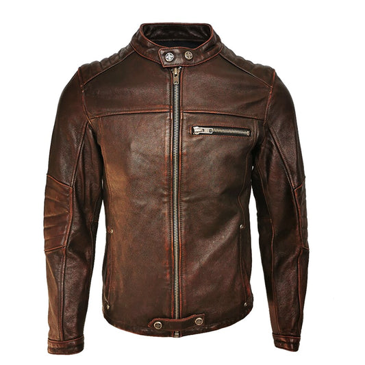 Chaqueta slim fit cuero genuino