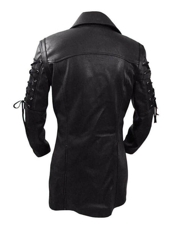 Gabardina gótica de cuero PU (Ecocuero) para hombre