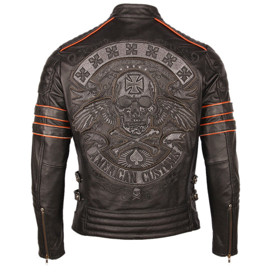 Chaqueta motoquera de calavera cuero