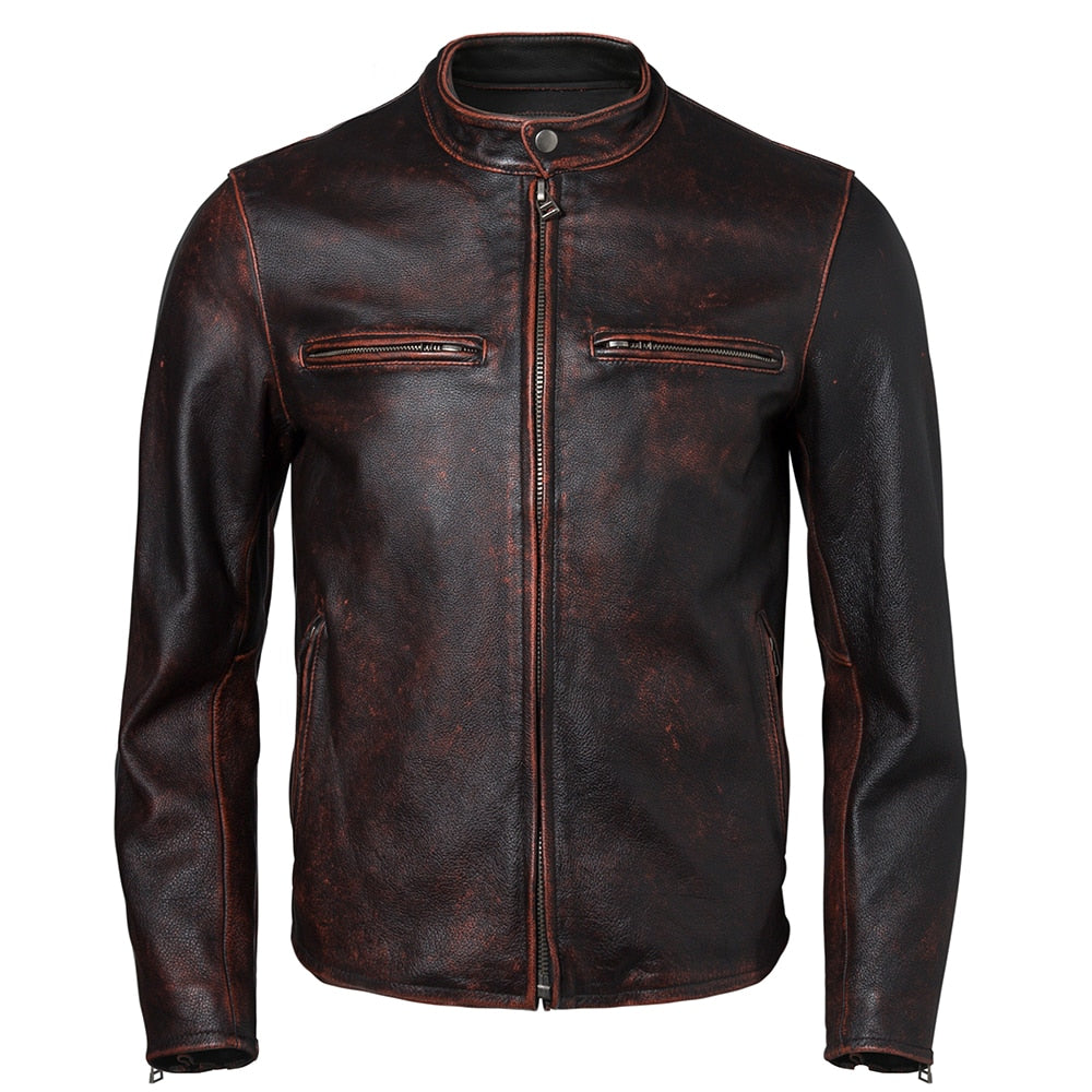 Chaqueta ajustada natural 100% cuero