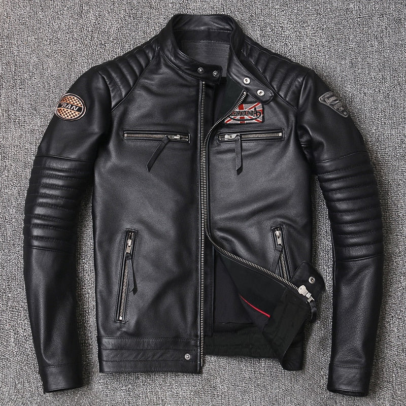 Chaqueta de cuero genuino moderna