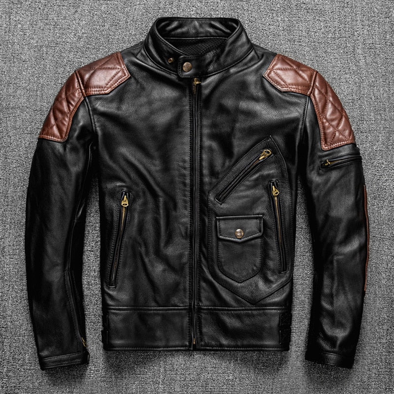 Chaqueta de cuero motociclista colores