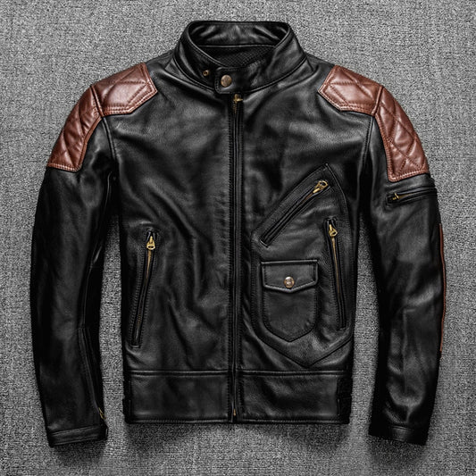 Chaqueta de cuero motociclista colores