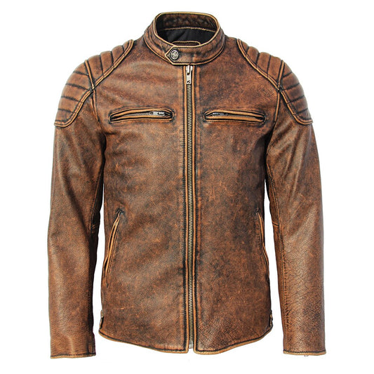 Chaquetas de cuero café claro genuino